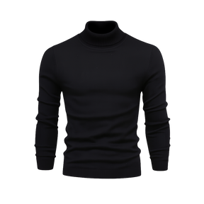 Turtleneck Cable-Knit Wool Knit Sweater