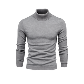 Turtleneck Cable-Knit Wool Knit Sweater
